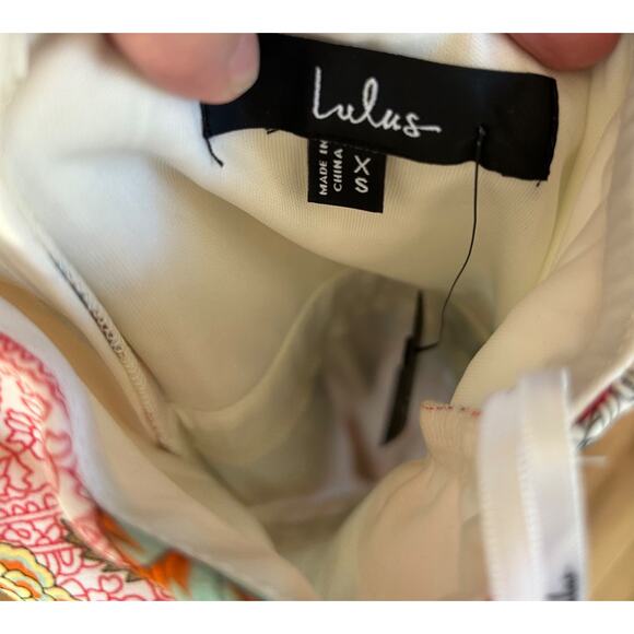 Lulus Lilja Cream Floral Maxi Dress Wedding Sleeveless Halter Women's XS NWT - Picture 4 of 7